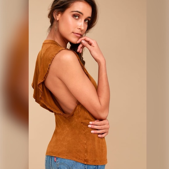 NWT FREE PEOPLE MOVEMENT RYDER TANK BROWN - Picture 3 of 8